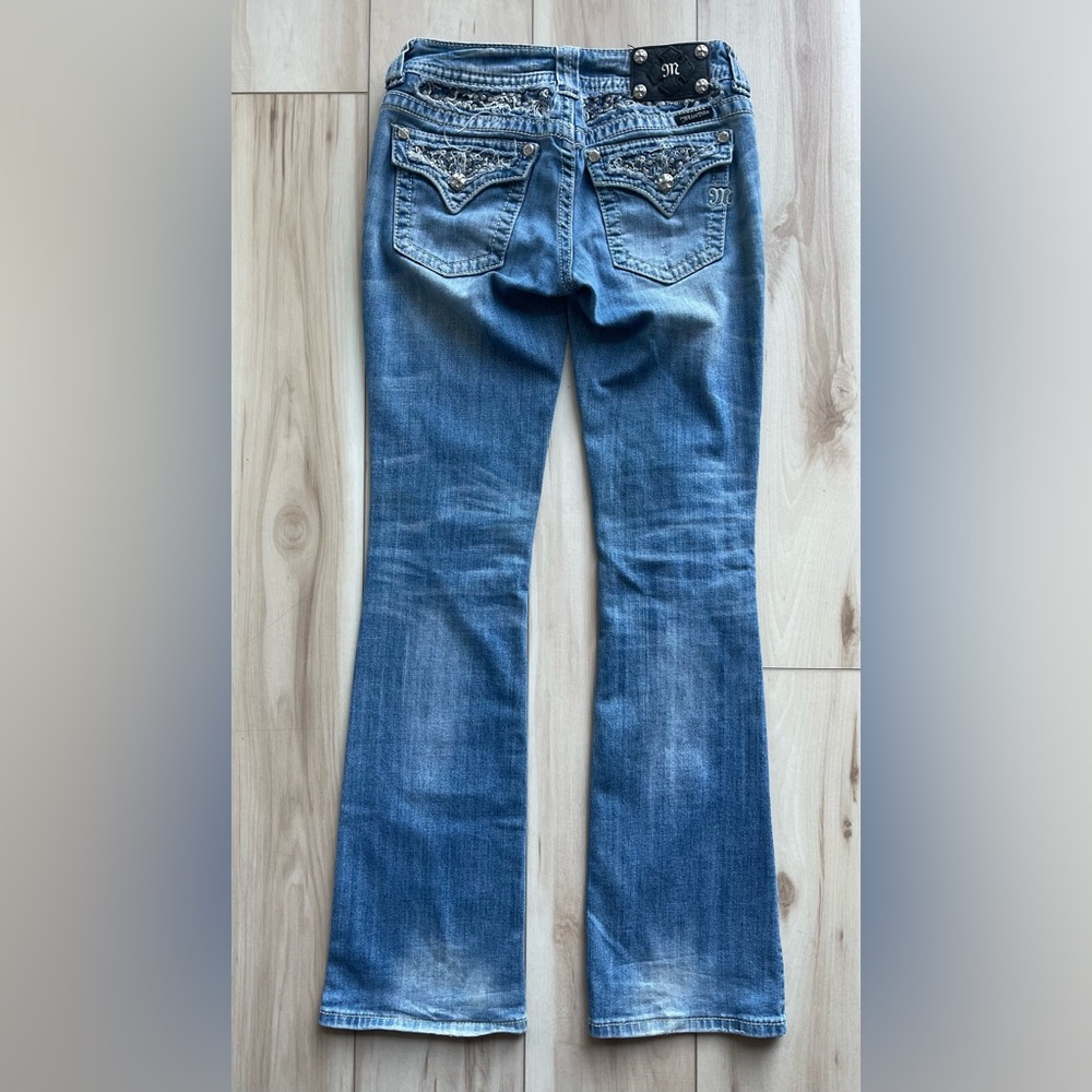 Miss Me Low Rise Y2K Rhinestone Embellished Bootcut Jeans - Picture 7 of 13